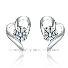Fashion Heart Clear Solitaire Ohrstecker SE-008